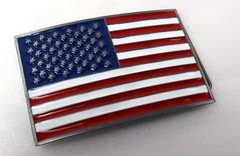 Belt Buckle USA Flag Beauty Enameled 1.5&Prime; Belt Size / Plate Type Patriot Bling