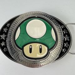Nintendo Super Mario Brothers Spinning Mushroom Buckle Red/Green Reversible 2011