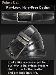 JIFANPAUL Men’s Leather Ratchet Waist: 29&Prime;-43&Prime; (49&Prime; Length), Blackb-darkgrey