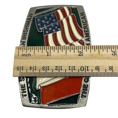 Ireland USA Flag Belt Buckle Metal USA Irish Pride St. Patrick’s Day Enamel READ