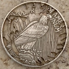 Unique Indian Warrior Skull Hobo Nickel Cut Out Coin Belt Buckle
