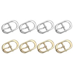 8Pcs 0.7&Prime; Single Prong Metal Roller Pin Belt Buckles Silver/Light Gold