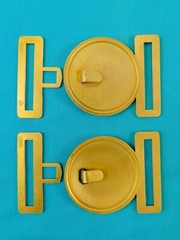Set 2 US Guatemala Coat of Arms Gold Tone Military Army N.S. MEYER Belt Buckle G