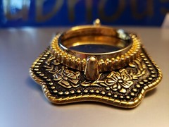 New Black & Gold Western Style Belt Buckle For Silver Dollar Or 39mm Stone NOS
