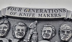 Belt Buckle Buck Knives Pewter Four Generations Smoky Mountain Knife Works