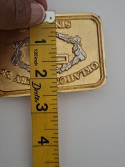 Vintage 1985 Oklahoma Opry Gold Metal Solid Brass Belt Buckle Cowboy Western
