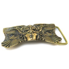 Valkyrie brass belt buckle, Scandinavian Norse Nordic Celtic Viking belt buckle