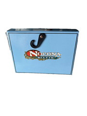 Nocona Mens Belt Buckle 3.75 x 3 in US Flag Star Western Matte Black Silver 1.5