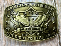 America&rsquo;s Freedom Right To Bear Arms 2nd Amendment Belt Buckle In New Condition