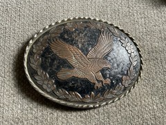 American Bald Eagle Belt Buckle W Made In USA Vtg See Pics Bird Of Prey
