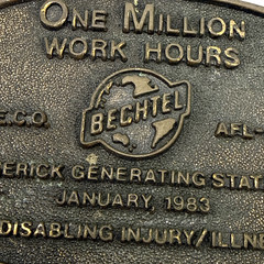 Vintage 1983 LIMERICK Generating Station Bechtel AFL-CIO Belt Buckle BTS Safety