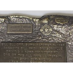 Anheuser-Busch Belt Buckle Mens Bronze Bill Elliott NASCAR Limited Ed Vintage