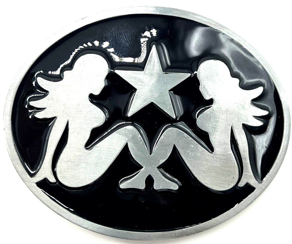 Mud Flap Trucker Girl Black Enameled Belt Buckle New