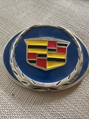Cadillac Belt Buckle Crest Logo Blue Oval Pewter Belt Buckle