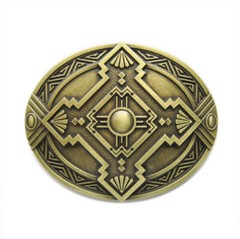 Vintage Bronze Plated Cross Celtic Knot Oval Southwest Belt Bucke US Stock