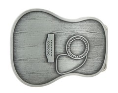 Guitar Body Antique Silver Metal Belt Buckle