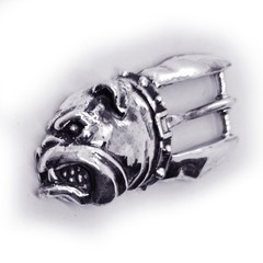 Bulldog Angry Head Sterling Silver Belt Buckle