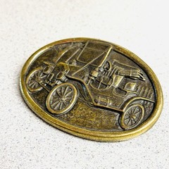 Antique Car Avon Vintage Model T Brass Automobile Vehicle Belt Buckle