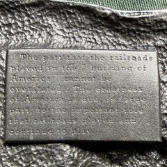 Vintage 1984 Siskiyou Railroads Built America Pewter Belt Buckle Train USA Made