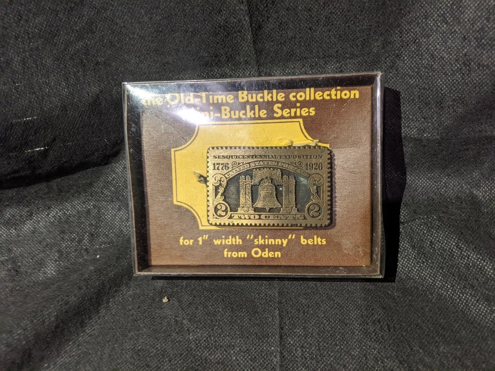 RARE BRAND NEW Vtg ODEN BRASS BELT BUCKLE US POSTAGE STAMP 76 USA AMERICAN