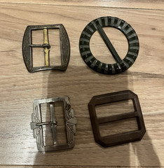 Lot of 4 Metal Interchangeable Belt Buckles 1.5in Men Brown Silver Black Gold