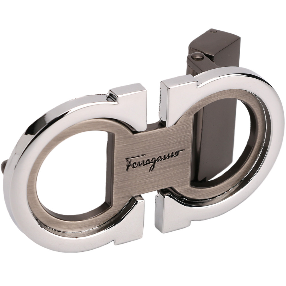 Silver with Gray Salvatore Ferragamo Alloy Belt Buckle for 34-35mm leather strap