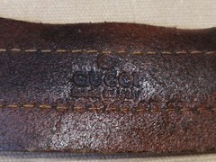 GUCCI Pre-Owned Old Leather Belt Sherry Line Made In