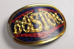1978 BOSTON Vintage Rock n Roll Music Metal Belt Buckle, Pacifica Mfg.