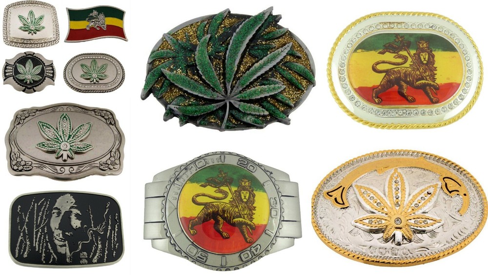 10 PCS Wholesale LOT Rastafarian Belt Buckle Marijuana Leaf Lion of Judah Reggae