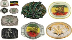 10 PCS Wholesale LOT Rastafarian Belt Buckle Marijuana Leaf Lion of Judah Reggae