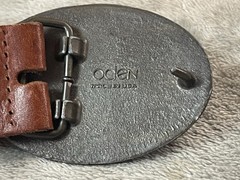 Mens Oden floral Leather Tooled Belt Buckle W/ Brown Leather Braided Belt