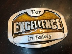 For Excellence In Safety Lab Safety Supply Belt Buckle Pewter