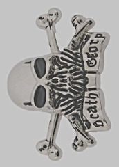 Skull Belt Buckle Silver Metal Skeleton Crossbones Pirate Sign Halloween Party