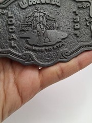 Vtg. Uniq Hit Line USA Local 1931 UMWA Is Here To Stay Belt Buckle.