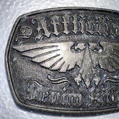 Vintage Affliction Belt Buckle Denim Killers Double Headed Eagle Y2K Masonic