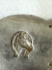 2 Lot Silver Tone Horse, Long Horn, Southwestern Mixed Metal Belt Buckles