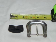 Silver Color Belt Buckle & Belt holder, Nice shape. 2-1/4&Prime;