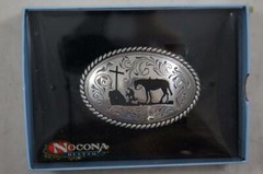 Nocona Cowboy Praying at the Cross Youth Belt Buckle M & F Western 37382