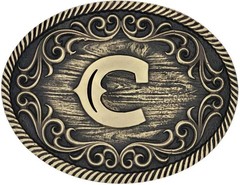 Montana Silversmiths Filigree Initial Attitude Belt Buckle