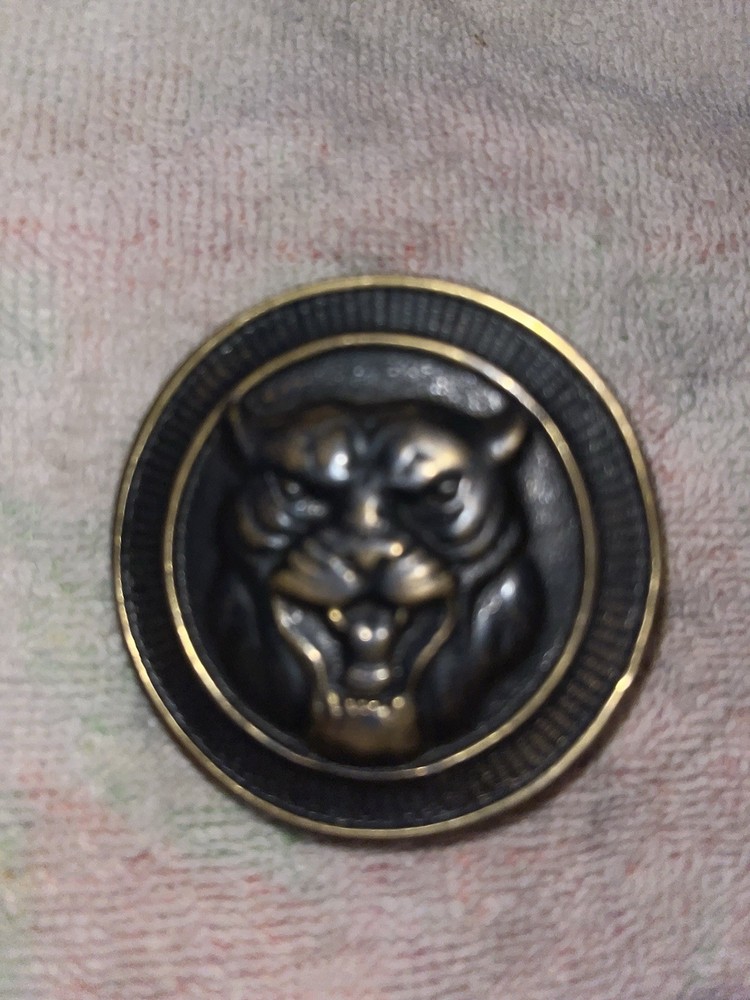 Vintage Jaguar Belt Buckle 2 1/2 Across Brass Great Condition Made In USA