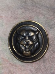 Vintage Jaguar Belt Buckle 2 1/2 Across Brass Great Condition Made In USA