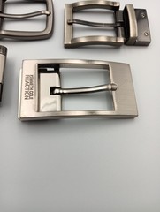 Lot of 4 Mens Assorted Designer Brands Chrome Metal Silver Belt Buckles