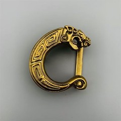 Dragon patterned belt buckle, pure copper smooth buckle accessory, brass