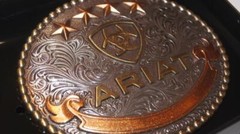 Ariat Western Belt Buckle Oval Stars Logo Silver A37055