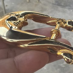 Barry Kieselstein cord sterling 925 gold vermeil moon face buckle