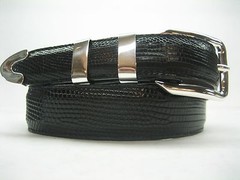 Genuine lizard belt size&rsquo;s 26 to 46.w/ sterling silver 925 buckle 4 pc set U.S.A