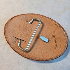 Vintage Leather Oval Belt Buckle Embossed Horse Head Western Equestrian Rodeo