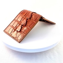 Natural Genuine Alligator Crocodile Leather skin Men Bifold Wallet Handmade 11