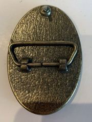 Vintage Masonic Compass G Symbol Gold Tone Oval Metal Belt Buckle