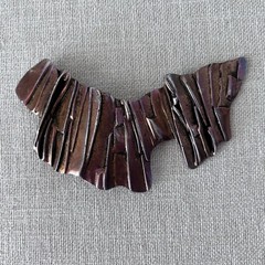 Vintage Copper Abstract Textured Brutalist Belt Buckle Unisex Adults ~5 in